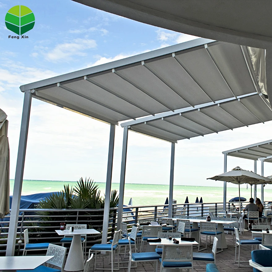 Fengxin Shanghai Hot Sale balcony retractable awning motorized pvc roof shade design
