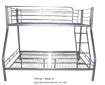 High Quality Heavy Duty Military Metal Black Bunk Bed With