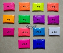 Mixed 10 colors Fluorescent Powder not Luminous Glow Powder 100g lot Phosphor Pigment Powder for Nail