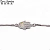 fashion 2018 turkish hamsa hand pendant bracelet women ladies delicate dainty silver color white fire opal stone bangle