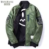 TONGYANG Bomber Jacket Men Pilot With Patches Green Both Side Wear Thin Pilot Bomber Jackets Men Wind Breaker Jacket Men