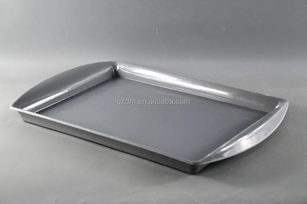 Grey Melamine Serving Tray With 2 Small Handles