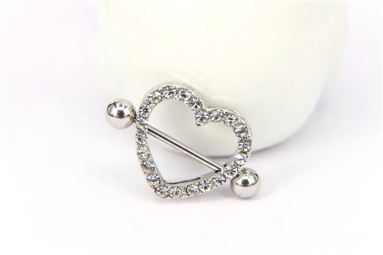 Crystal Heart Indian Sexy Breast Nipple Ring Body Jewelry For Engagement Body Piercing Jewelry 8687