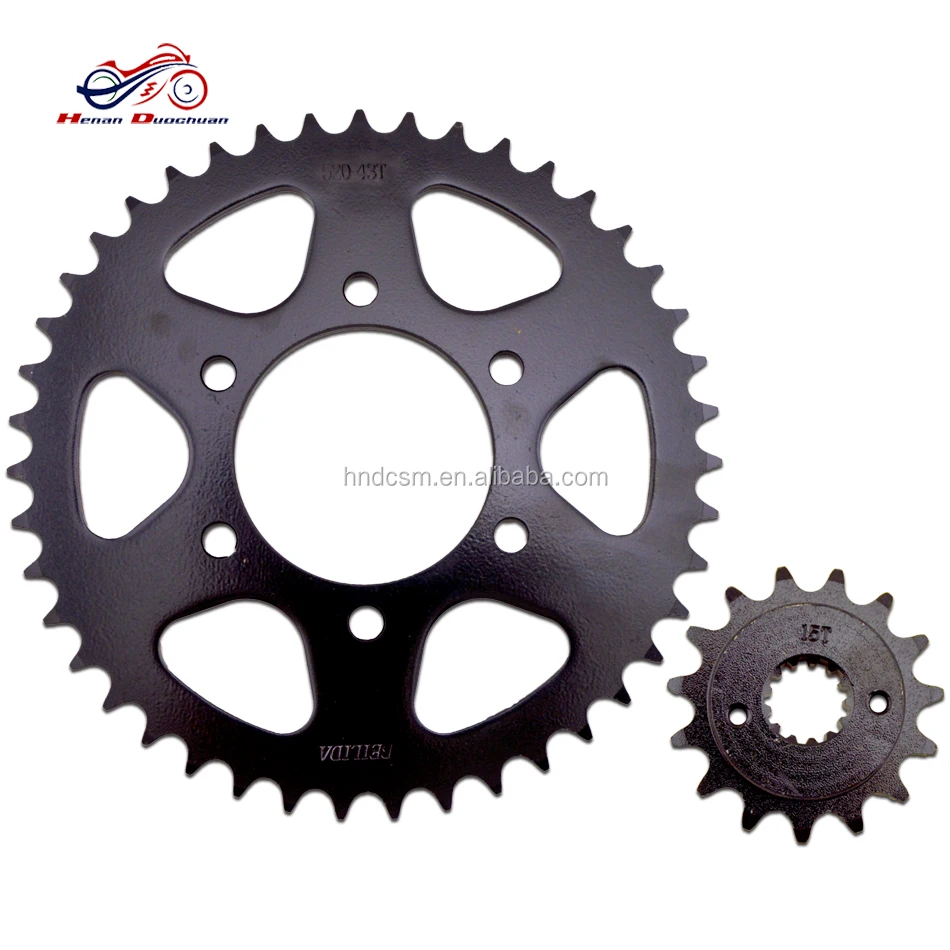オーダーリング 43/15teeth 520 Gold O-Ring Chain Steel Sprocket Kit