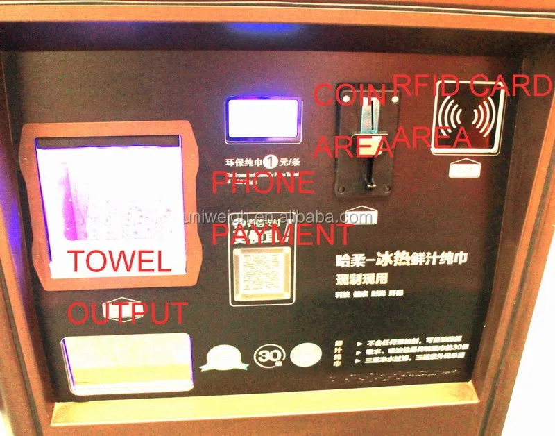 fresh hot cold wiper wet automatic towel selfservice vendor for hotel restaurant hospital