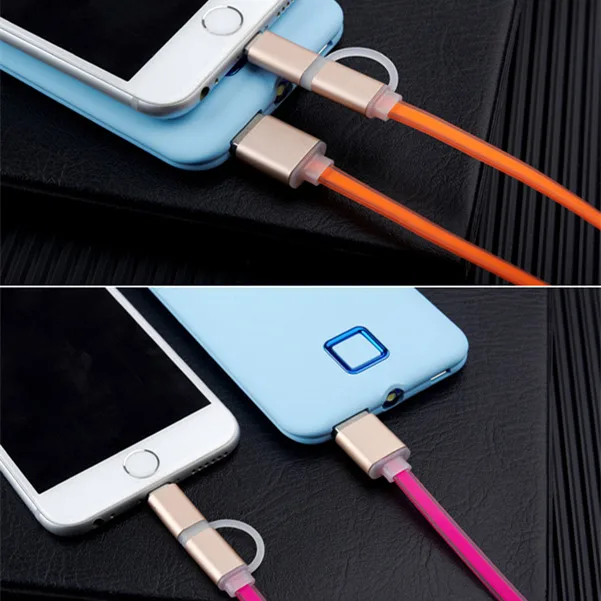 USB Charger Cable 2 in 1 Usb Data Cable For Android Cellphones For Apple