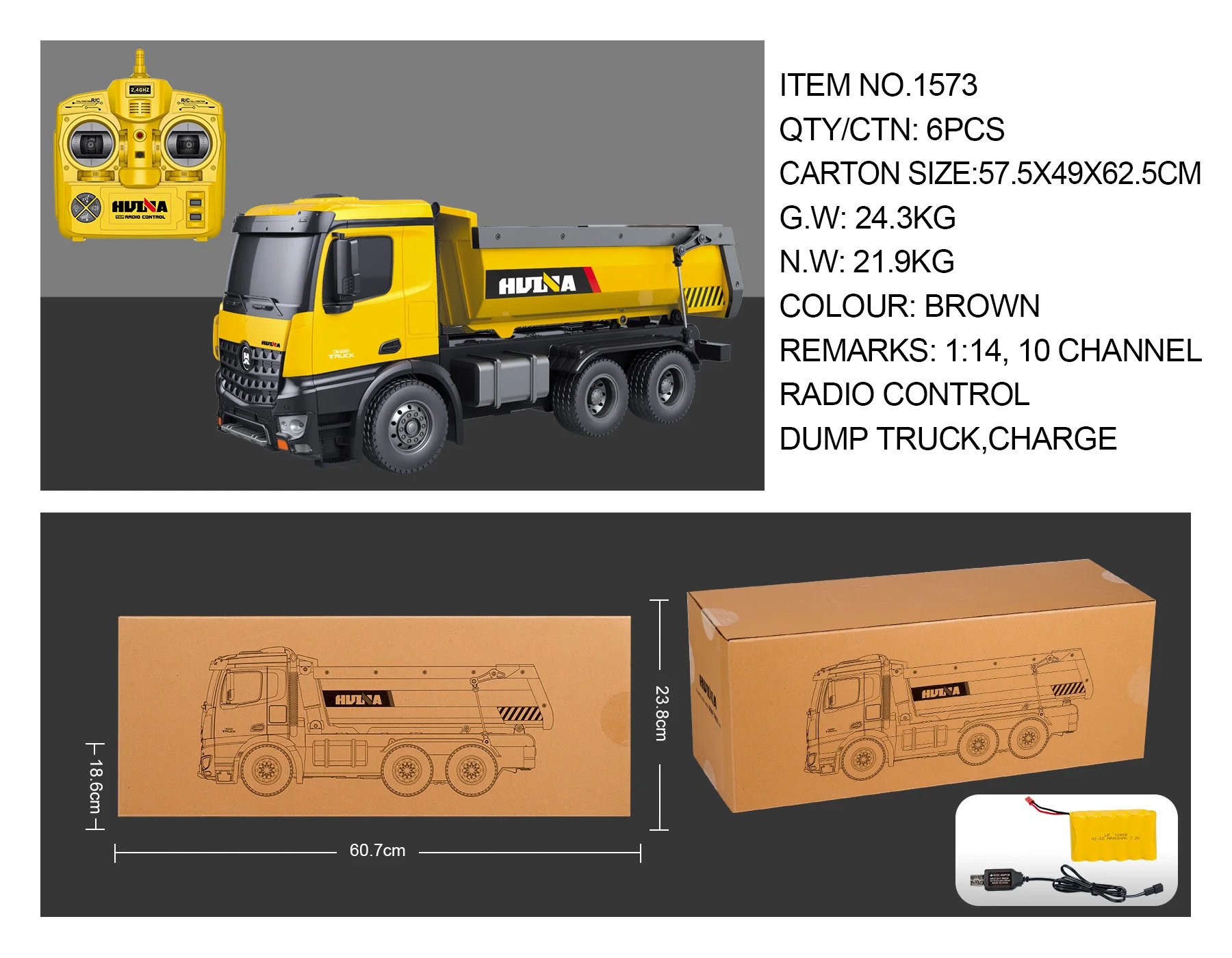 huina 1573 rc dump truck