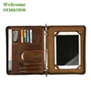 KID classic luxury vintage zippered binder padfolio business document custom leather portfolio folder