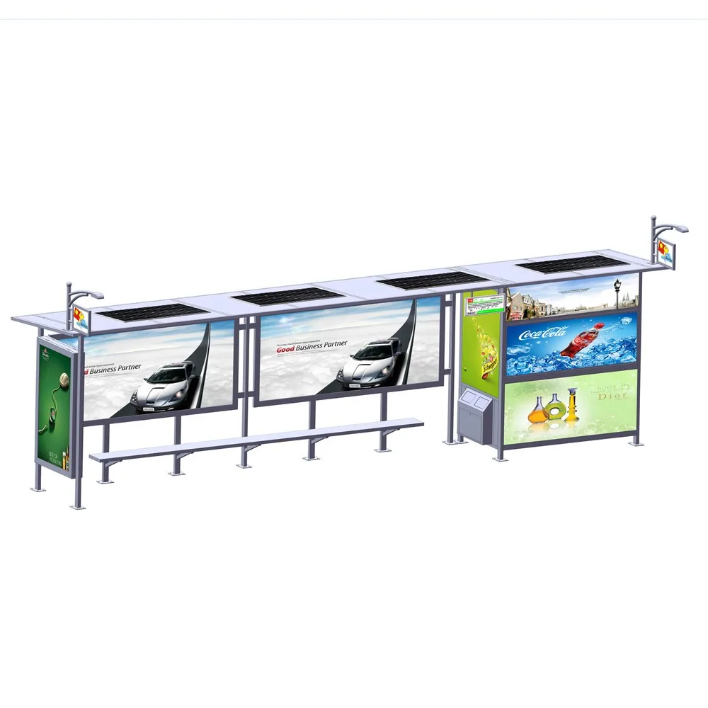 product-YEROO-Outdoor Advertising Metal Solar Bus Stop Shelter Prices-img
