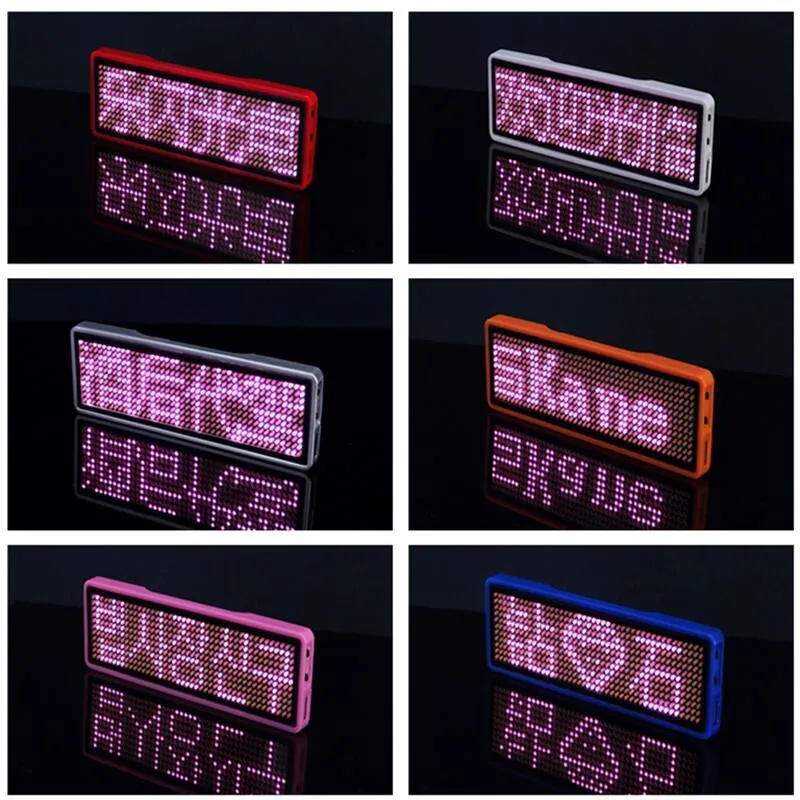 S1144 Programmable Pink Led Name Badge Led Name Tag Scrolling Led Signs