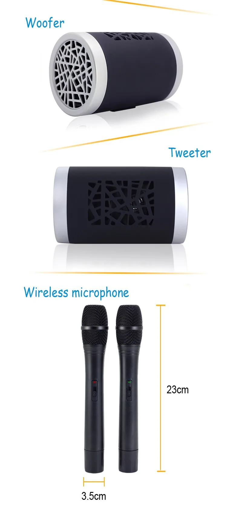 Portable Speaker With Wireless Microphone Tina 303 / Phone Karaoke ...