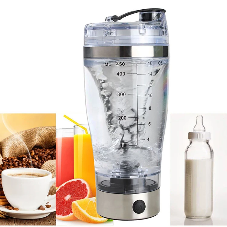 Hot Sale Ideas Home Outdoors Creative Sports Milkshake Water Bottle Multi-functional 450ml Electric Protein Shaker Cup.jpg