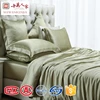 Luxury chinese pure 100% mulberry silk bedding set / green silk bed sheet
