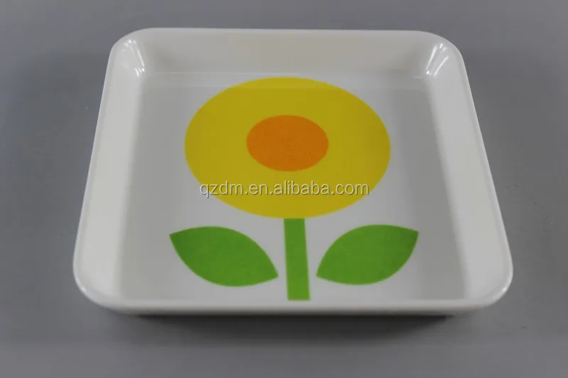 6" Square Melamine tray ,Melamine White tray