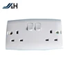JHCL13-N Good Quality British Double 13A Electric Wall Switched Socket with Neon