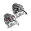 Cool fashion 316l stainless steel anti silver eagle head design ring sets for men women