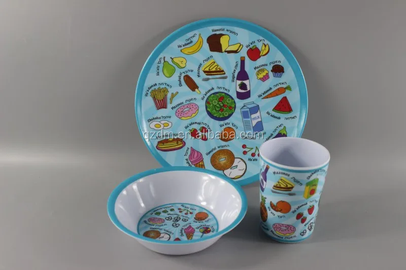 3pcs Melamine Dinner set Kids Tableware set