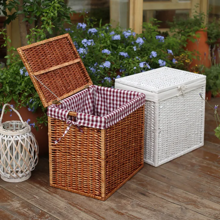 Home Garden Cheap Desktop Storage Rectangular Wicker Basket With Handle Buy Wicker Storage