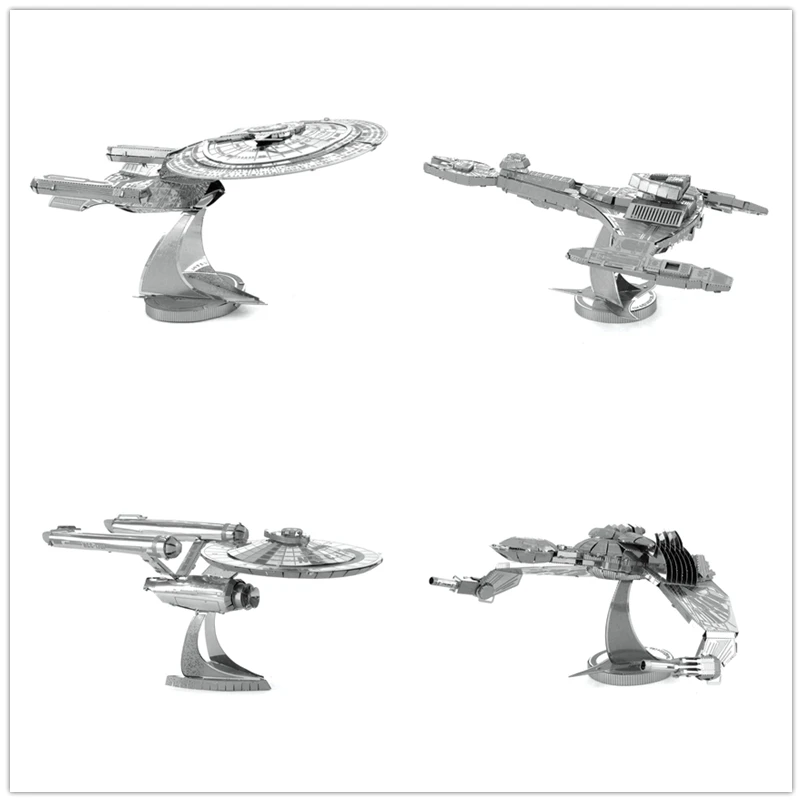 LELEOnline STAR TREK 4 styles BIRD OF PREY 3D metal puzzle model nano 2 Sheets Wholesale