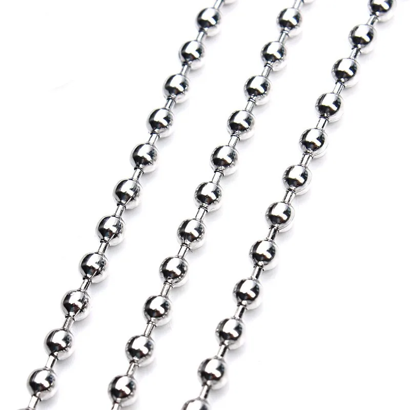 High Quality Polish Silver Stainless Steel Ball Chain Beaded Chain