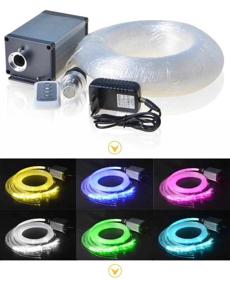 12v Twinkle Led Fiber Optic Light Kit With Mixed Diameter Fiber Optic