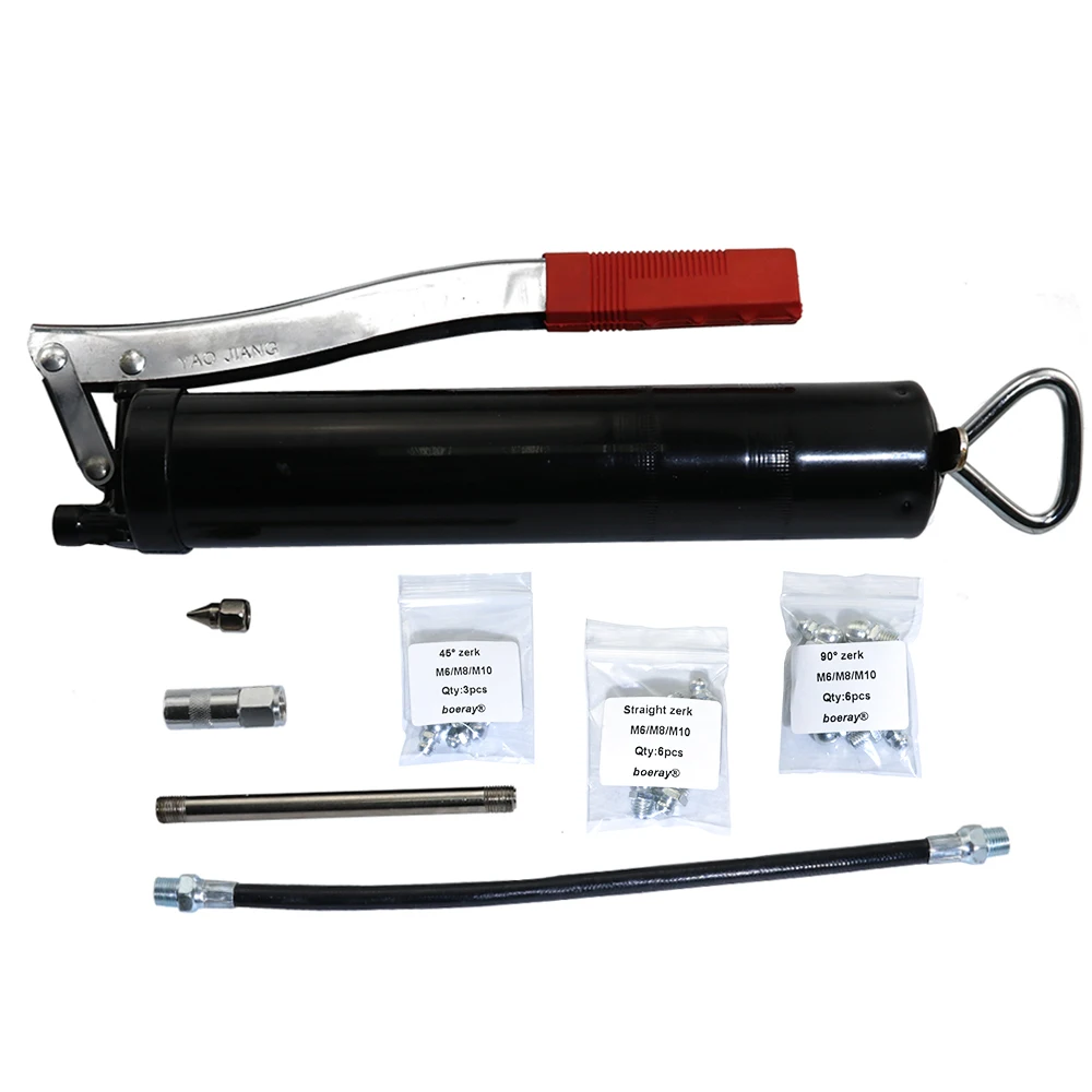 Boeray Leak Proof Oring Design Heavy Duty Pistol Grip Grease Gun Black