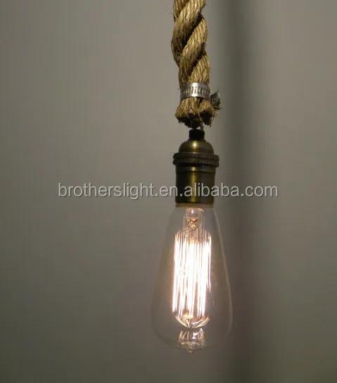 Rope Pendant Light Modern Industrial Chandelier Rustic Lighting