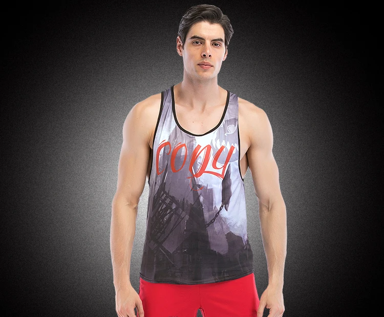 Men Gym Clothes 3D Sublimation Printing Athletic Tank Top gym tank top men yoga tank top