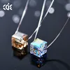 Embellished with crystals from Swarovski Custom 925 Sterling Silver Cube Pendant