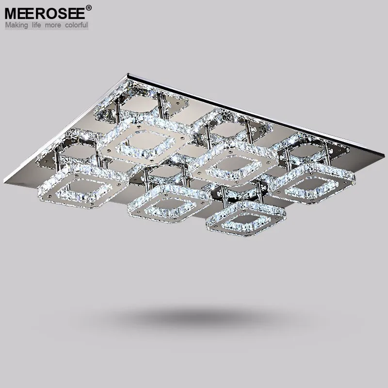 Modern LED Rectangle Crystal Ceiling Light Fitting Crystals Lamp for Foyer Living Room Flush Mounted LED Home Lighting MD88060