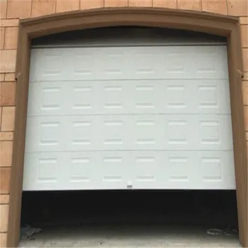 16x7 Sectional Automatic White Garage Door With Windows View 16x7