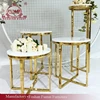 gold metal stainless steel frame wedding dessert buffet display stand