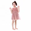 wholesale Valentine's day children's boutique kid clothing cheap ruffle dress children fashion girls dress