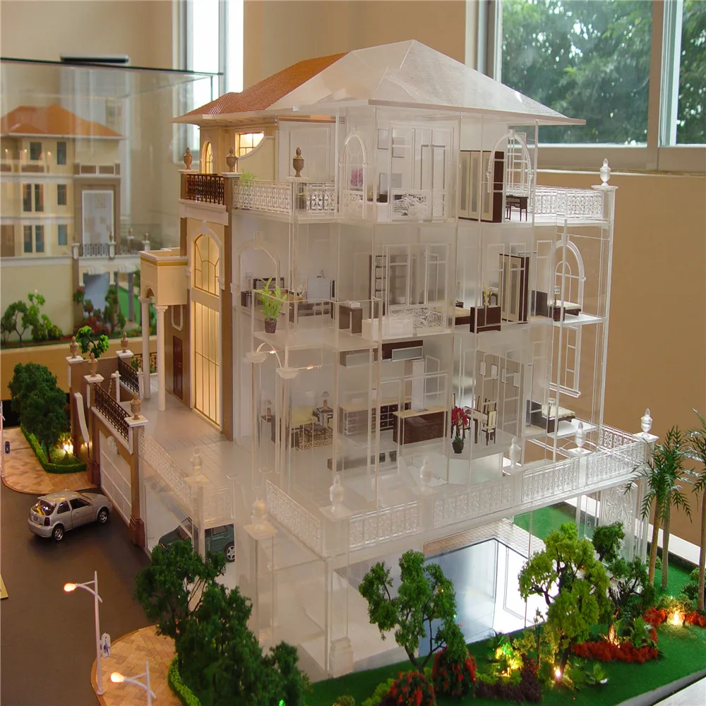 Beautiful 3d Rendering Apartment Building Model With Light 