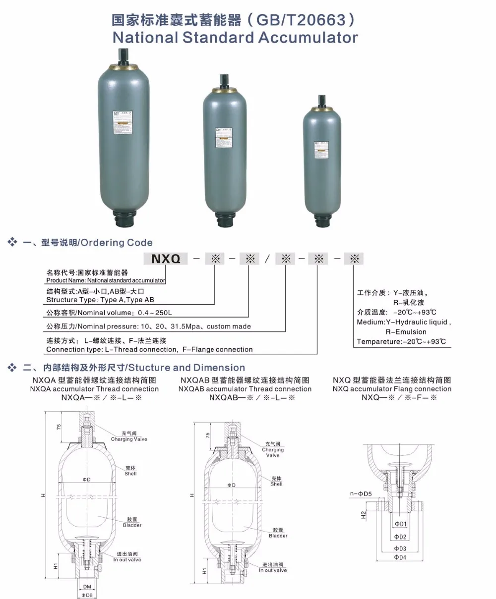 Integral Hydraulic Accumulator Calculator Suppliers Nxqab-4/31 5-l Volume 4l Pressure 350bar - Buy Hydraulic Accumulator Calculator,Hydraulic