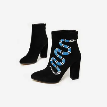 ladies black suede ankle boots