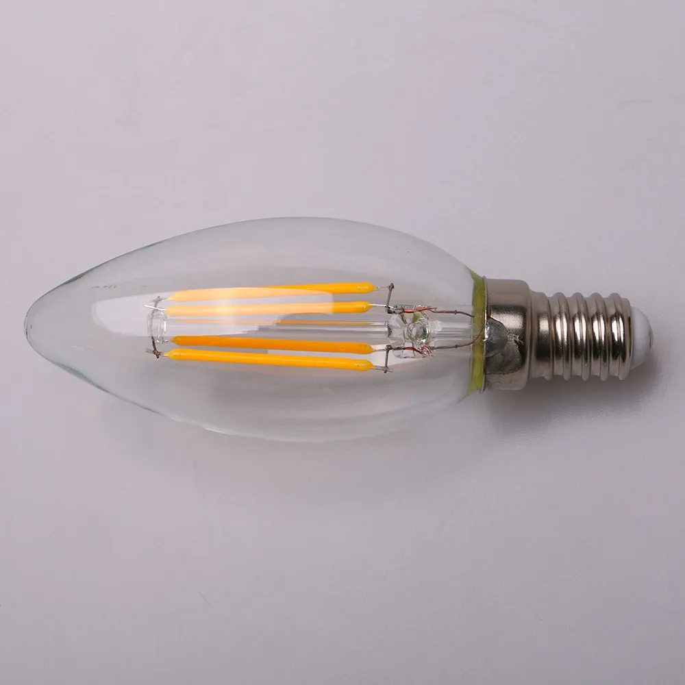 chandelier 4w led filament bulb dimmable e14 led candle light,good quality filament led bulb