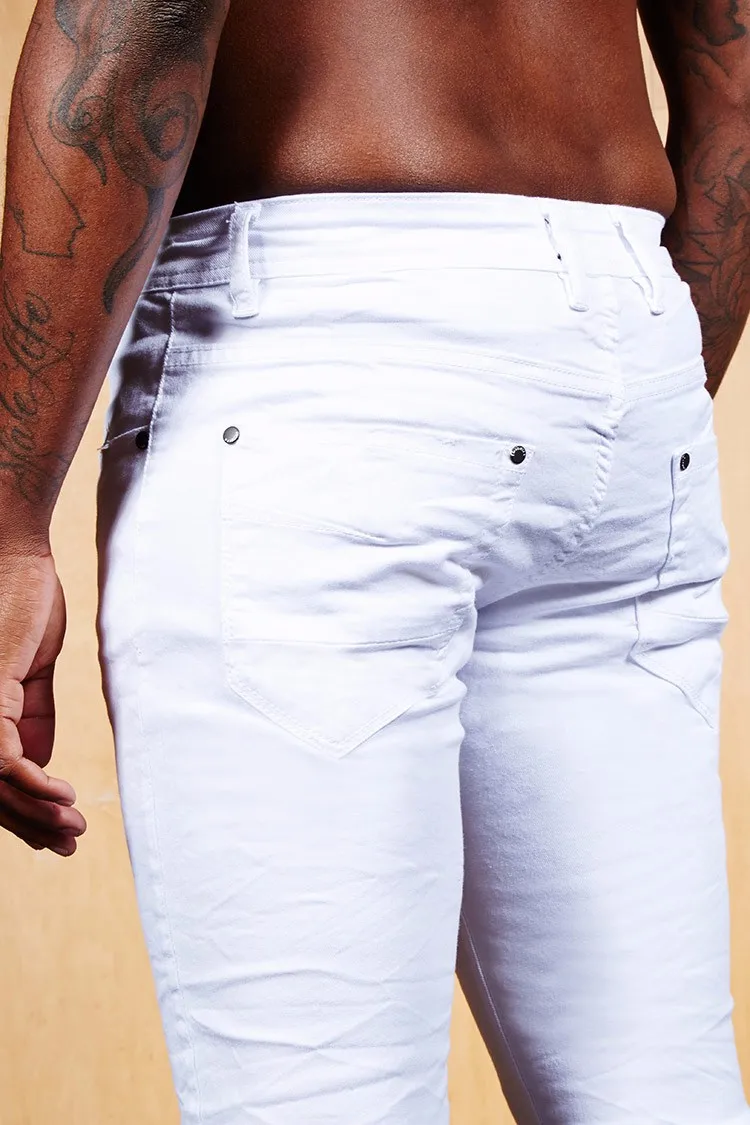 Royal wolf denim jeans manufacturer white slim fit jeans men bulge in jeans|  Alibaba.com