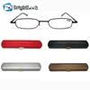 Brightlook cheap beautiful design amber black adjustable men mini pocket folding reading glasses with metal case