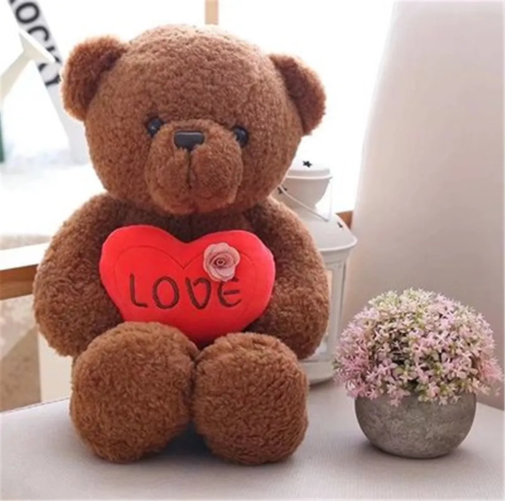 Fancytrader Big 60cm Teddy Bears Doll Lovely Soft Stuffed Love Bears for Girls Toys One Piece Christmas New Year Valentine's Day Gifts3