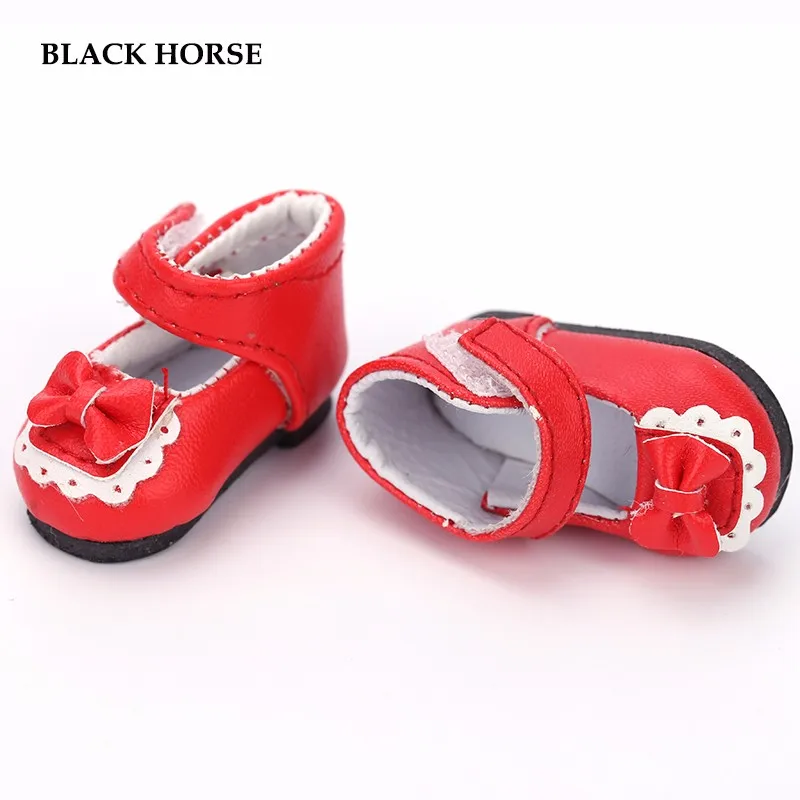 Red Color Customized Shining Leather Doll Shoes For 1/4 Bjd Dolls