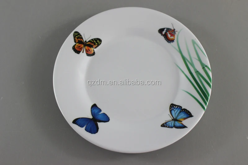 Butterfly Print Melamine Dinner Plate Plastic samll Plate