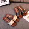 Flat metal buckles sandals slippers home sandals