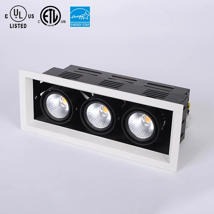 LED ceiling recessed square led downlight 3*7w led grille lights