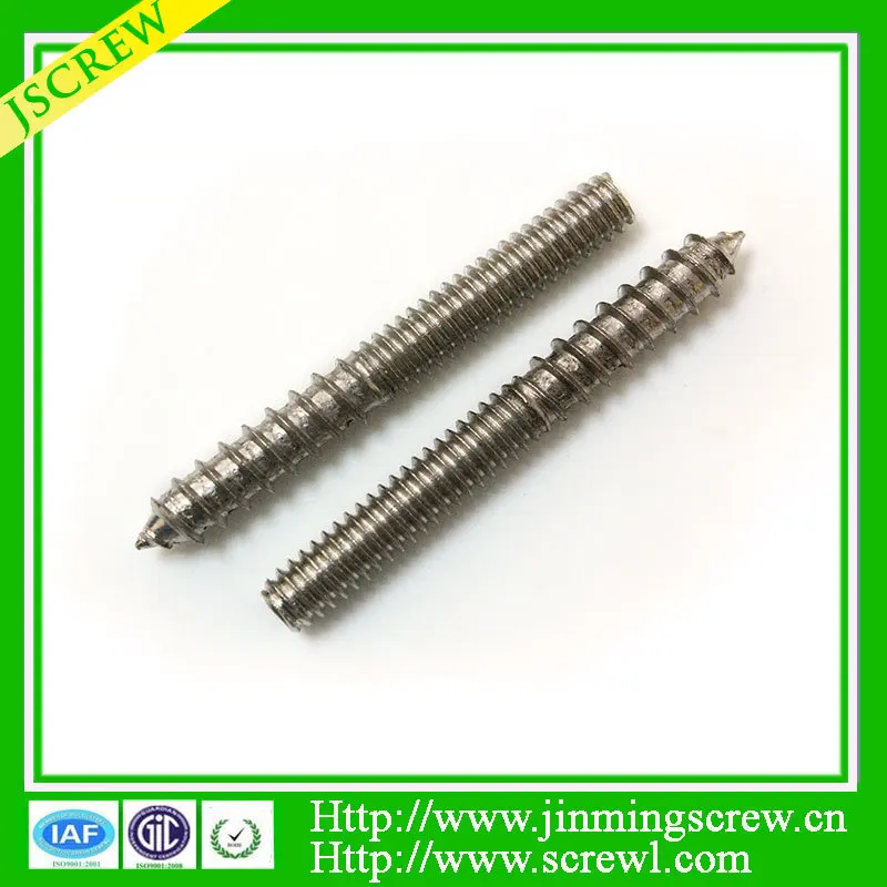 Carbon Steel Headless Double Threaded Wood Screws Buy Double Ended