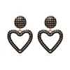 Alloy diamond heart-shaped earrings female temperament European and American jewelry accessories