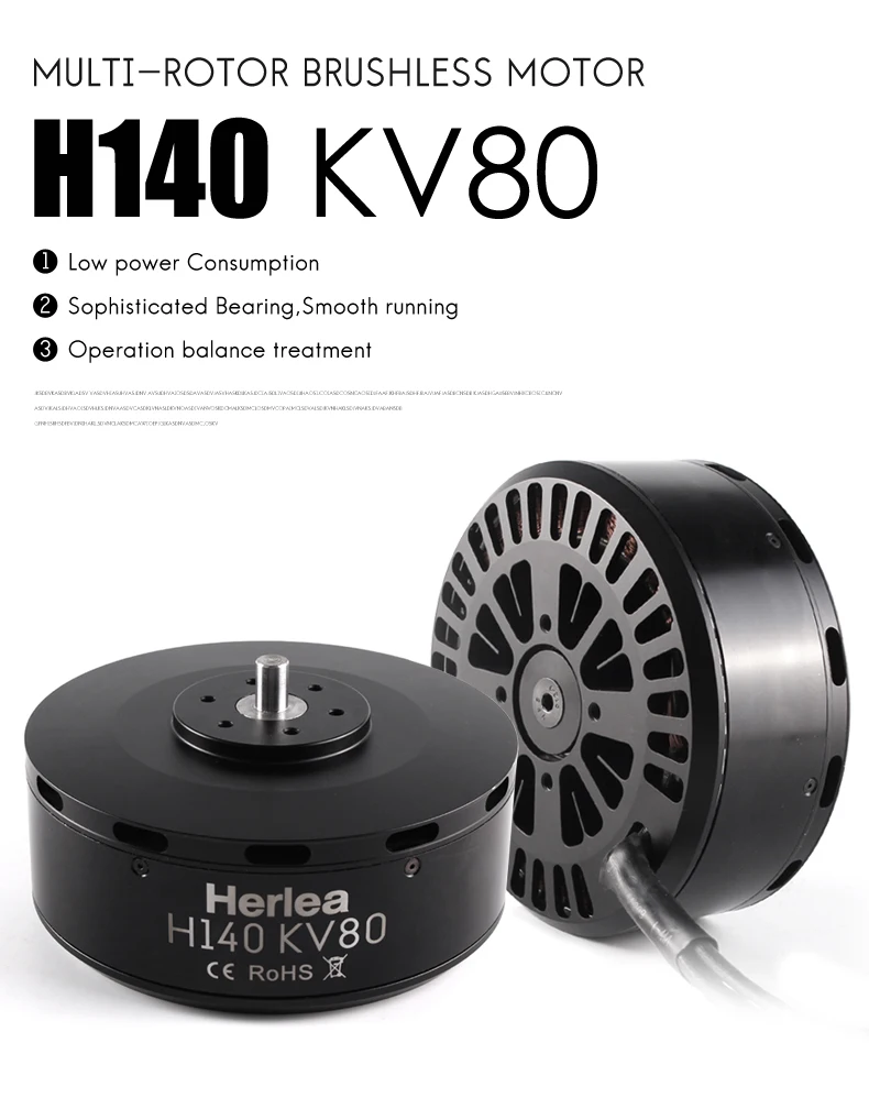 Herlea H140 KV80  brushless DC motor for Agriculture Quadcopter Multirotor airiplane Drone