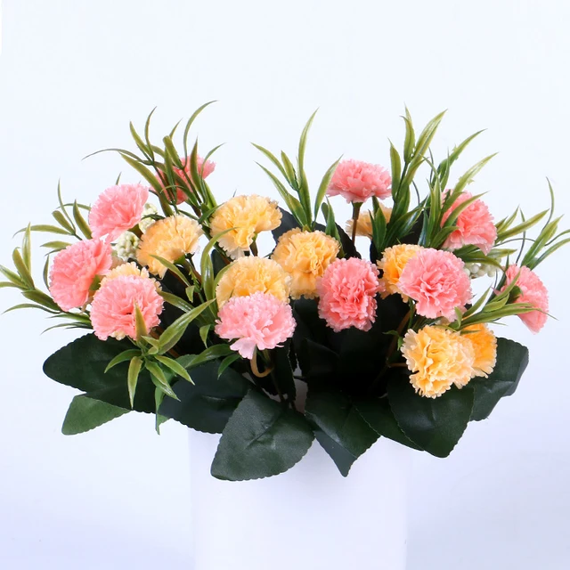 factory direct sale artificial silk carnation flower with seven
