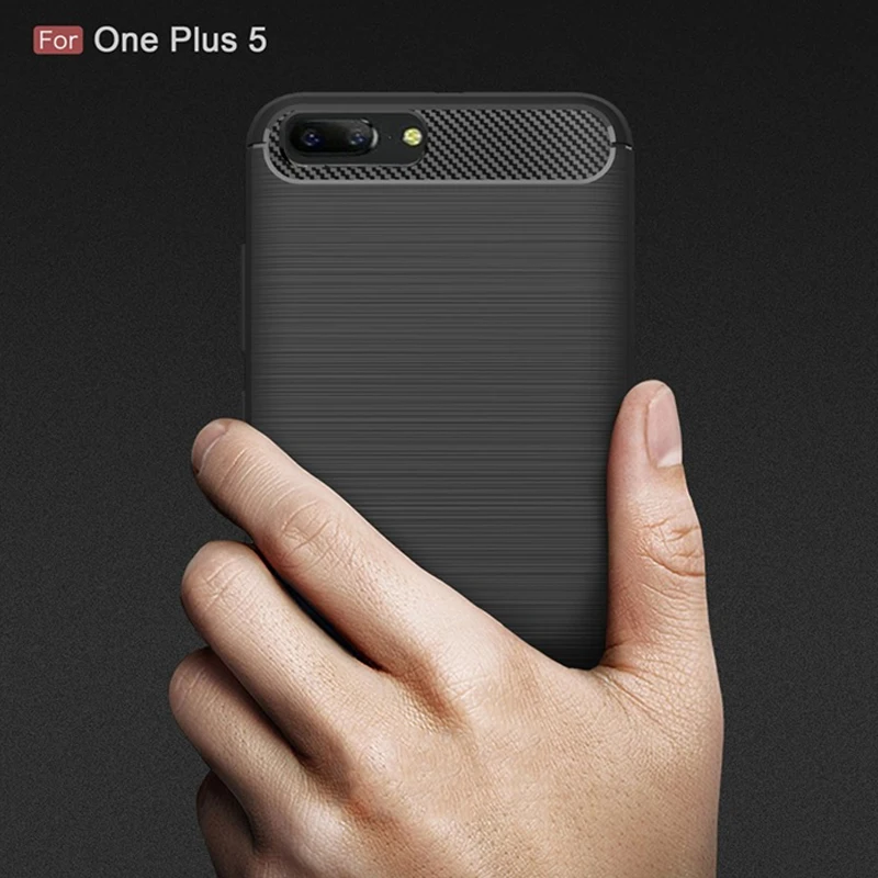 2017 New Arrival Carbon Fiber Tpu case for OnePlus 5 soft cover