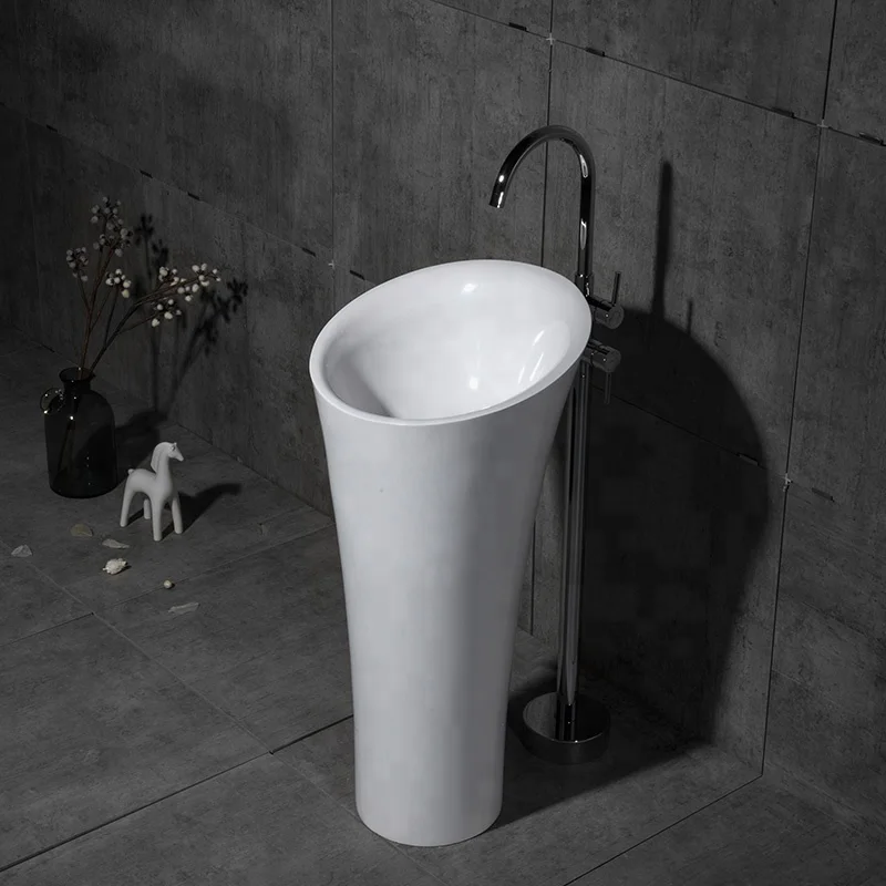 Bathroom Sink Artificial Stone Floor Standing Wash Basin Sizes In